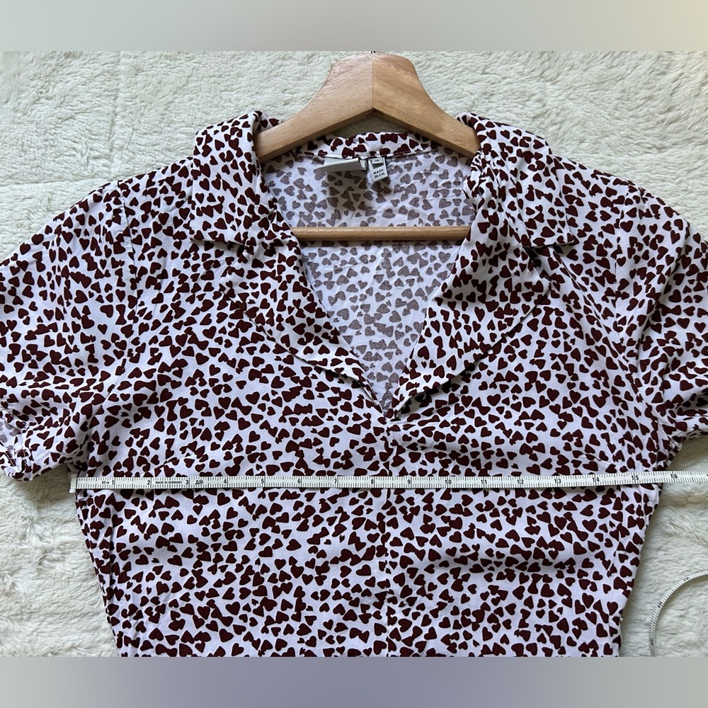 ASOS / Ichi White and Brown Heart Patterned Summer Dress - Picture 9 of 11